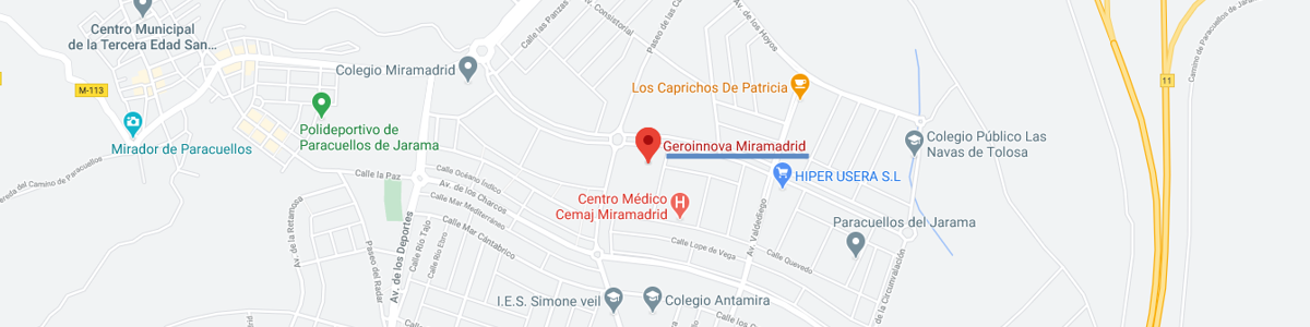 Mapa residencia de mayores Geroinnova Miramadrid